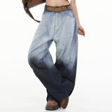 Boogzel Apparel Faded Gradient Baggy Jeans, view 3