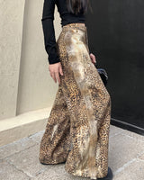 Boogzel Apparel Faded Leopard Print Wide-Leg Trousers, view 5