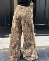 Boogzel Apparel Faded Leopard Print Wide-Leg Trousers, view 6
