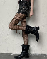 Boogzel Apparel Fairy Grunge Aesthetic Lace Tights, view 5