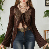 Boogzel Apparel Fairy Grunge Butterfly Long Sleeve Top, view 2