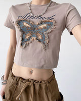 Boogzel Apparel Fairy Grunge Butterfly Patch Top, view 5