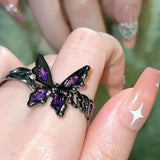 Boogzel Apparel Fairy Grunge Butterfly Ring, view 3