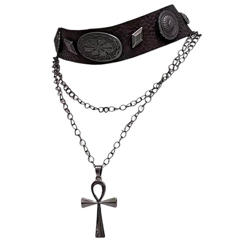 Boogzel Apparel Fairy Grunge Cross Choker Necklace