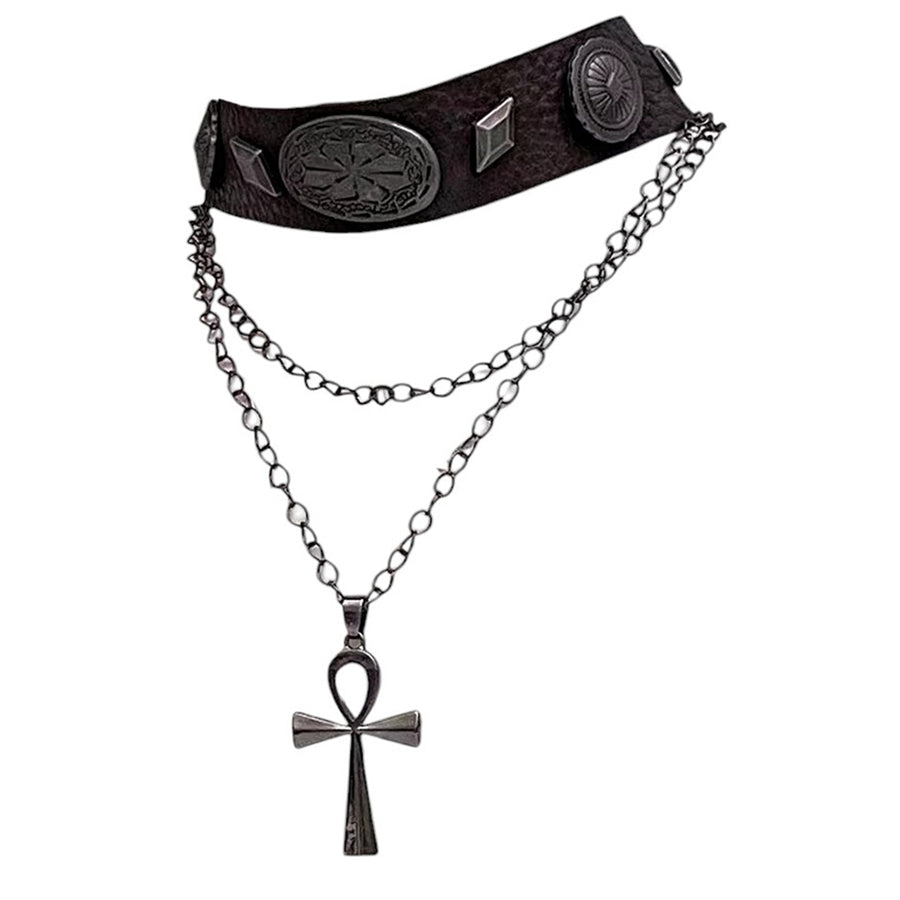 Boogzel Apparel Fairy Grunge Cross Choker Necklace