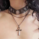 Boogzel Apparel Fairy Grunge Cross Choker Necklace, view 3