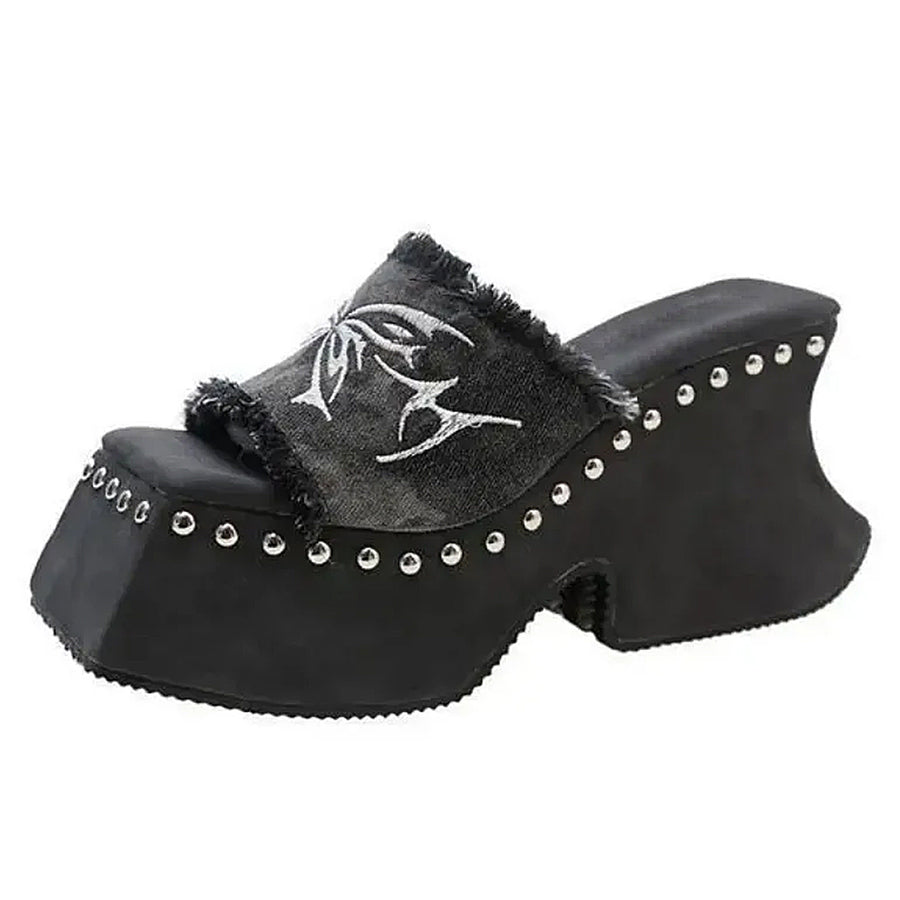 Boogzel Apparel Fairy Grunge Platform Slide Sandals