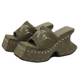 Boogzel Apparel Fairy Grunge Platform Slide Sandals, view 2