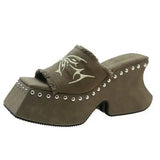 Boogzel Apparel Fairy Grunge Platform Slide Sandals, view 4