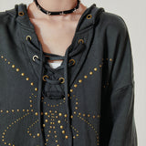 Boogzel Apparel Fairy Grunge Studded Butterfly Hoodie, view 2