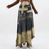 Boogzel Apparel Fairy Grunge Washed Long Denim Skirt, view 5