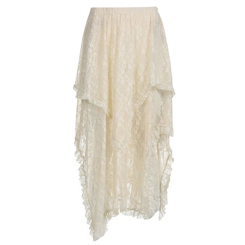 Boogzel Apparel Fairycore Asymmetrical Lace Skirt