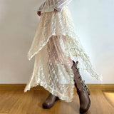 Boogzel Apparel Fairycore Asymmetrical Lace Skirt, view 3
