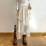 Boogzel Apparel Fairycore Asymmetrical Lace Skirt, view 4