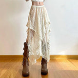Boogzel Apparel Fairycore Asymmetrical Lace Skirt, view 6