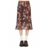 Boogzel Apparel Fairycore Blue Floral Ruffle Skirt, view 2