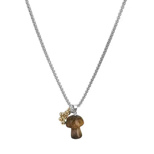 Boogzel Apparel Fairycore Mushroom Pendant Necklace