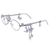 Boogzel Apparel Fairycore Oval Sunglasses with Charms, view 4