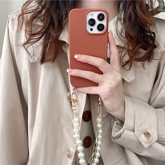 Boogzel Apparel Fall Aesthetic Pearl Chain IPhone Case