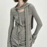 Boogzel Apparel Fall Feels Cozy Tie Neck Knit Top, view 3