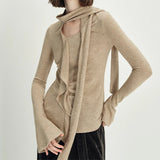 Boogzel Apparel Fall Feels Cozy Tie Neck Knit Top, view 4
