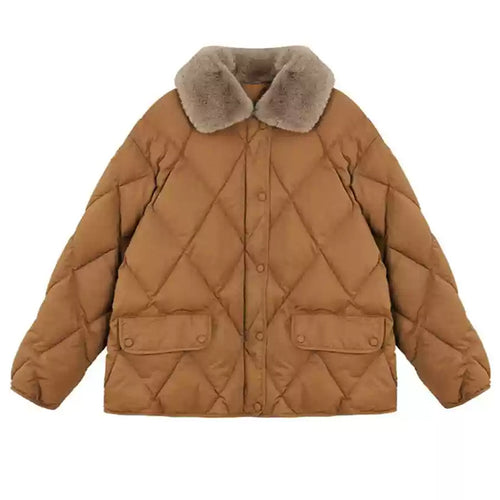Boogzel Apparel Faux Fur Collar Padded Jacket