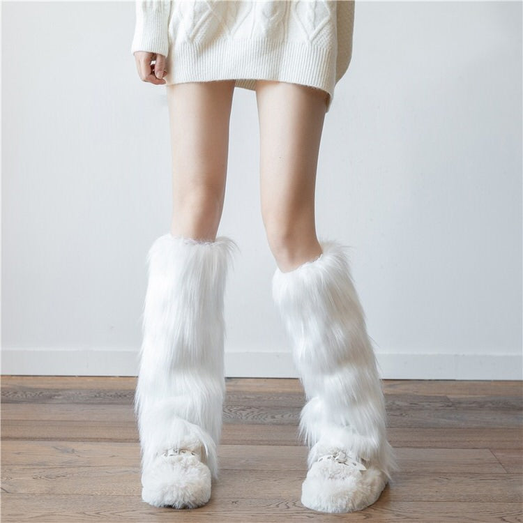 Boogzel Apparel Faux Fur Leg Warmers