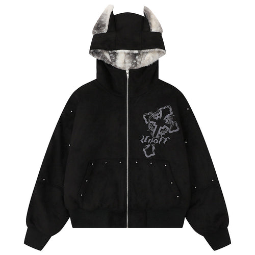 Boogzel Apparel Fawn Ear Grunge Hooded Jacket