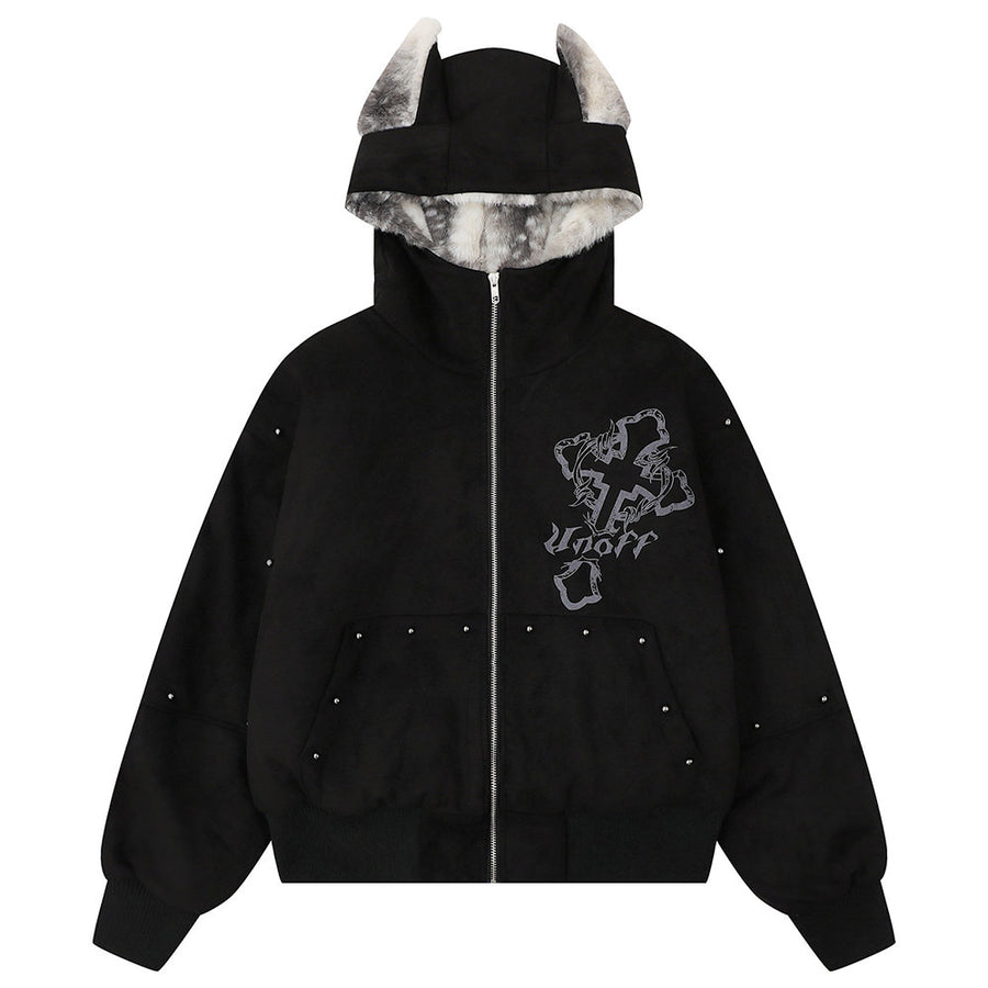 Boogzel Apparel Fawn Ear Grunge Hooded Jacket