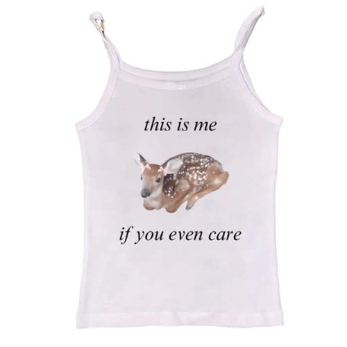 Boogzel Apparel Fawn Print Cute Tank Top
