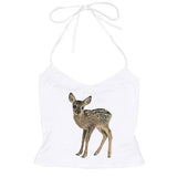 Boogzel Apparel Fawn Print Y2K Halter Top, view 2