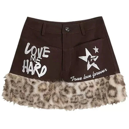 Boogzel Apparel Ferocious Fancy Fuzzy Denim Skirt