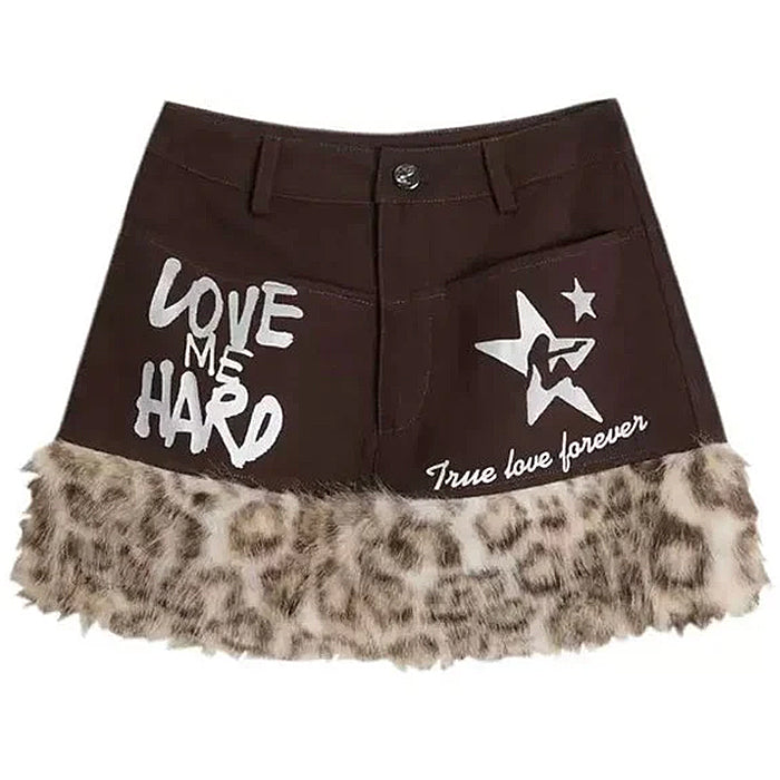 Boogzel Apparel Ferocious Fancy Fuzzy Denim Skirt