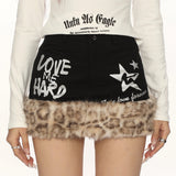 Boogzel Apparel Ferocious Fancy Fuzzy Denim Skirt, view 2