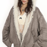 Boogzel Apparel First Snow Reversible Fur Zip Jacket, view 5