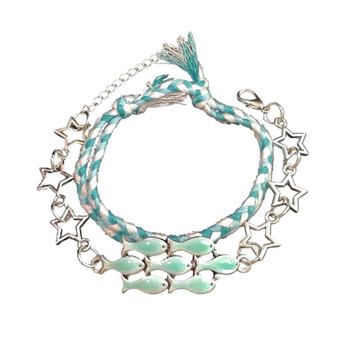 Boogzel Apparel Fish and Star Charm Bracelet