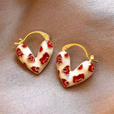 Boogzel Apparel Flirty Baby Vintage Heart Earrings, view 2