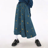 Boogzel Apparel Floral Embroidery Corduroy Skirt, view 3