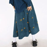 Boogzel Apparel Floral Embroidery Corduroy Skirt, view 4