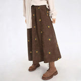 Boogzel Apparel Floral Embroidery Corduroy Skirt, view 6
