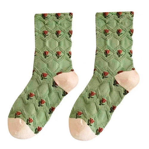Boogzel Apparel Floral Embroidery Socks