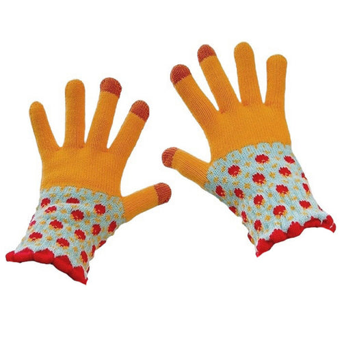Boogzel Apparel Floral Knit Gloves
