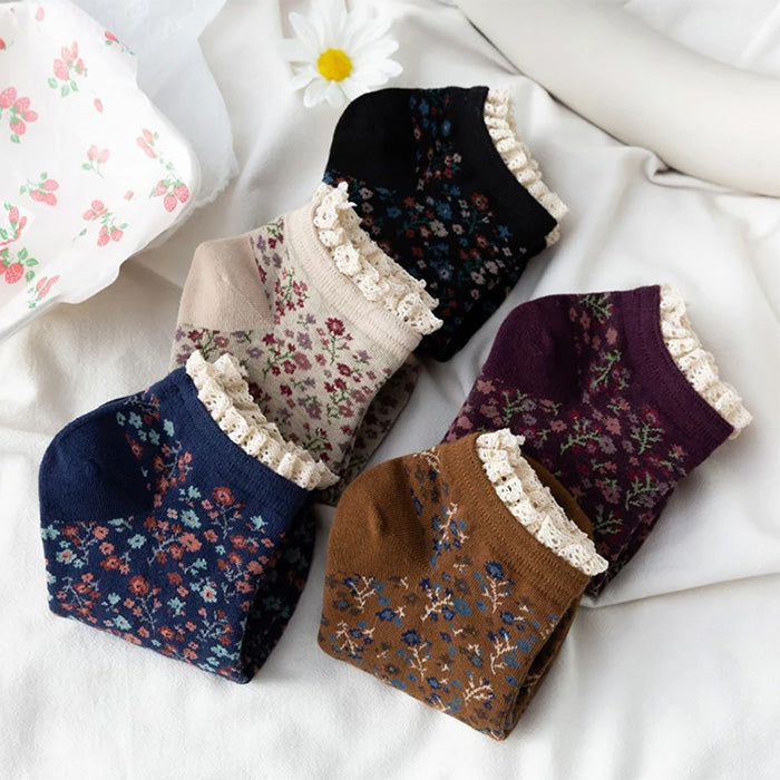 Boogzel Apparel Floral Ruffle Socks