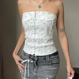Boogzel Apparel Floral Zip Up Corset Top, view 4