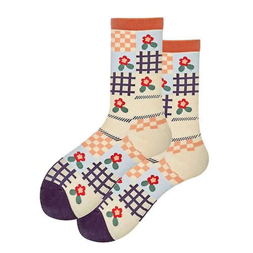Boogzel Apparel Flower Checkered Socks