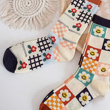 Boogzel Apparel Flower Checkered Socks, view 2