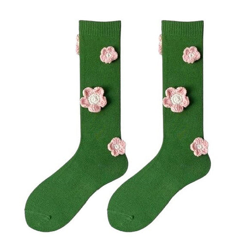 Boogzel Apparel Flower Embroidery Knee Socks