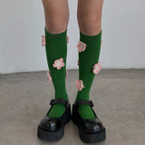 Boogzel Apparel Flower Embroidery Knee Socks, view 2