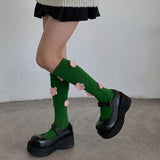 Boogzel Apparel Flower Embroidery Knee Socks, view 3