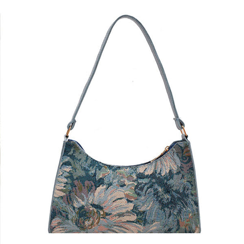 Boogzel Apparel Flower Oil Painting Baguette Bag